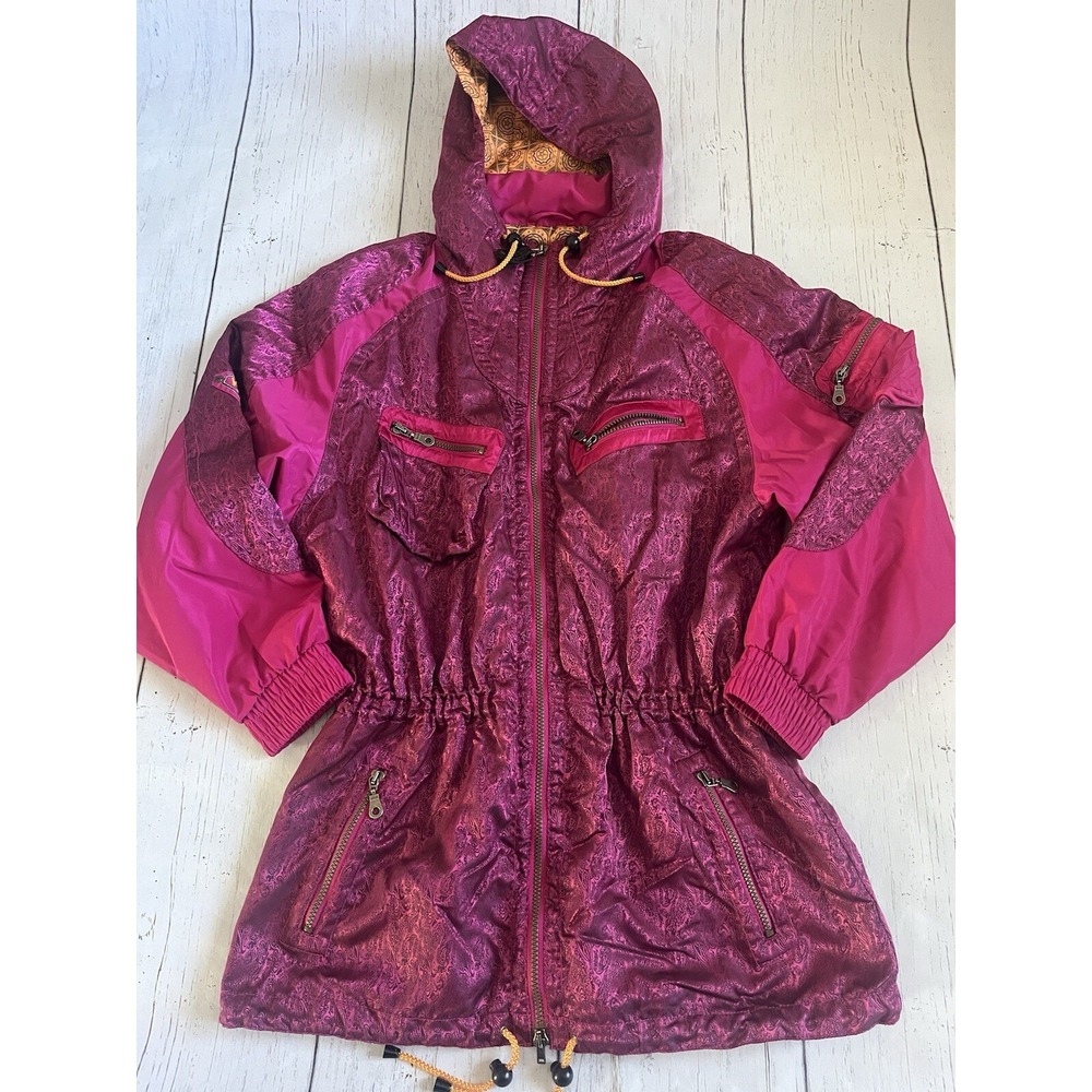 KAELIN  Womens Vintage Size 12 80's 90's Metallic/Pink Zip SKI Jacket‎
